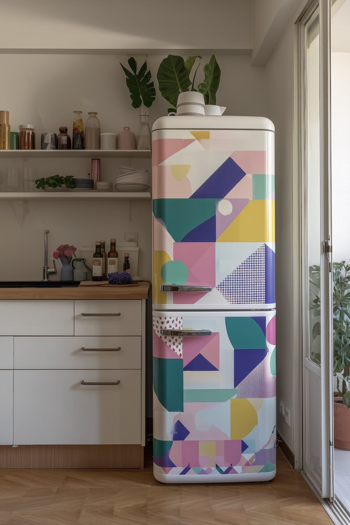 cuisine style Memphis autocollant graphique coloré