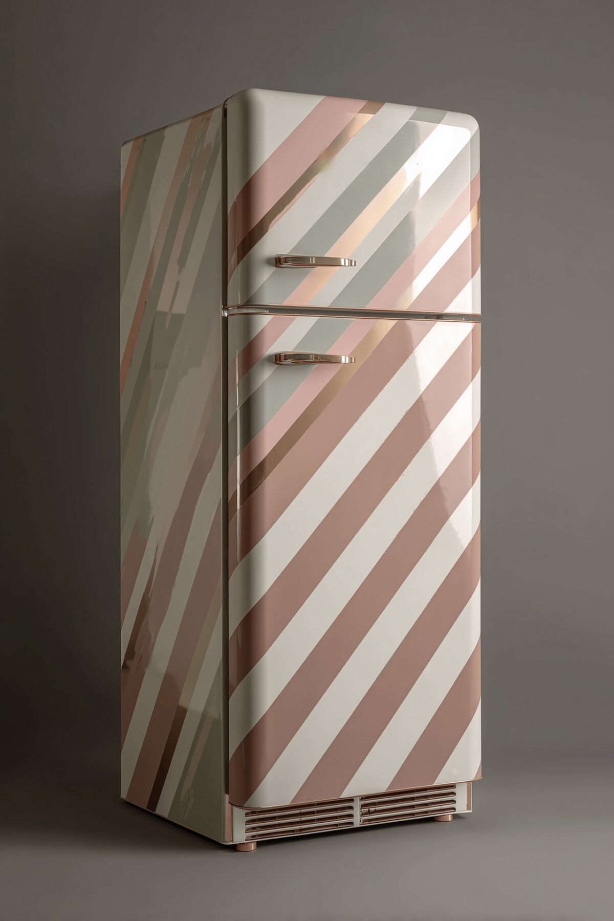 customiser frigo peinture rayures rose gold