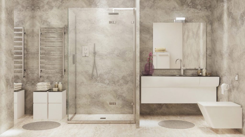 salle de bain porte serviette chauffant mural chrome - blog déco - clem around the corner