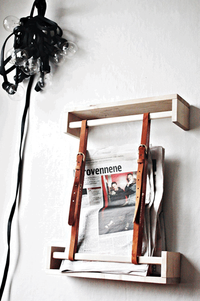 étagère Ikea bois salon porte magazine mural ceinture marron journal - blog déco - clem around the corner