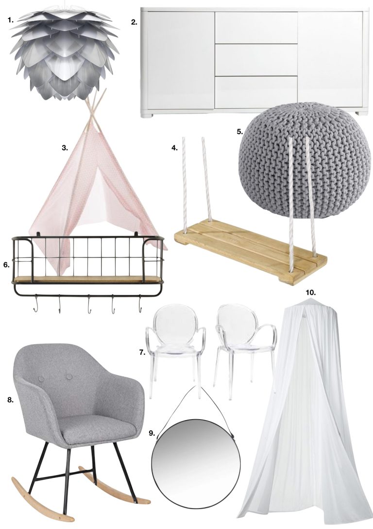 couleur pastel fauteuil scandinave gris miroir métal rond suspension lampe pétale - blog déco - clem around the corner