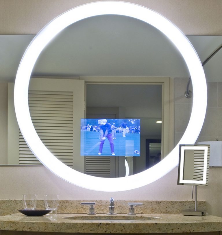 miroir rond intelligent video écran tv