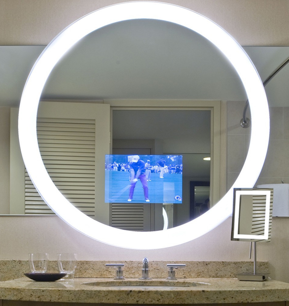 miroir rond intelligent video écran tv 