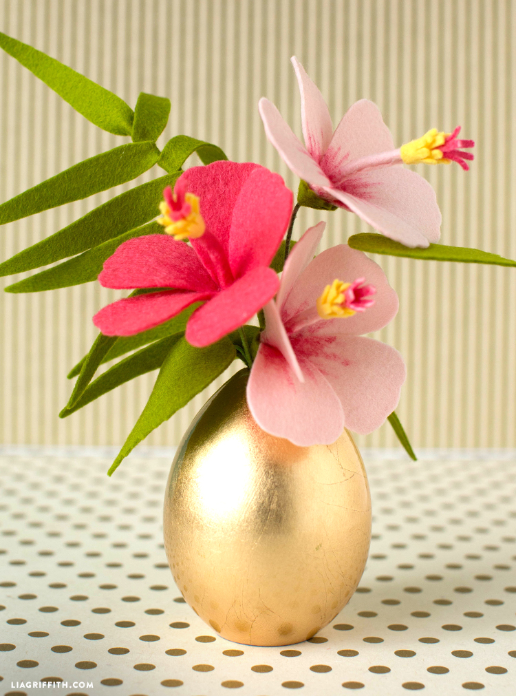 bouquet ikebana fleurs feutre laine pot doré diy bricolage - blog bricolage déco