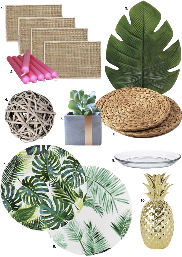 table style jungle rustique assiette pot béton set table tropicale - blog déco - clem around the corner