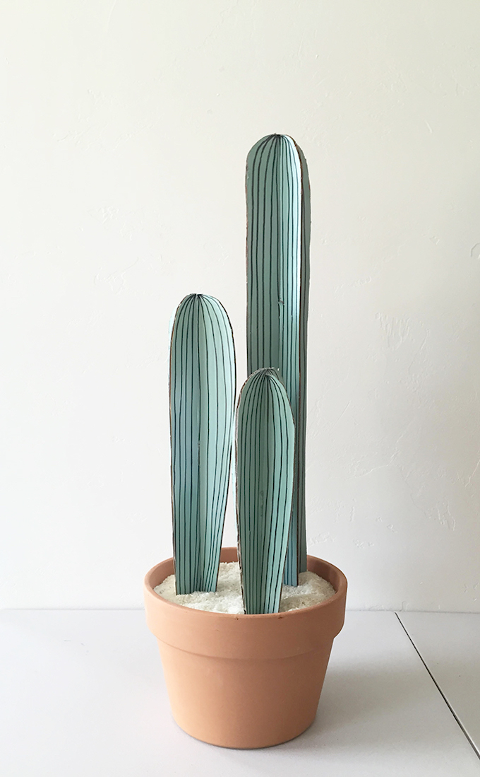 plante en papier diy décoration cactus décoration - blog déco - clem around the corner