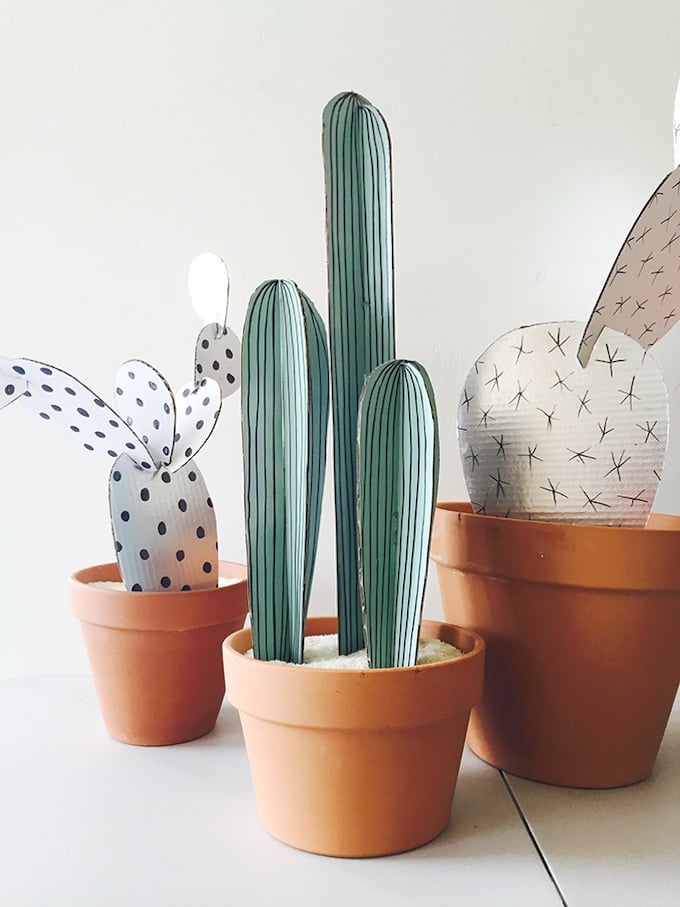 plante en papier diy cactus pot en terre cuite - blog déco - clem around the corner