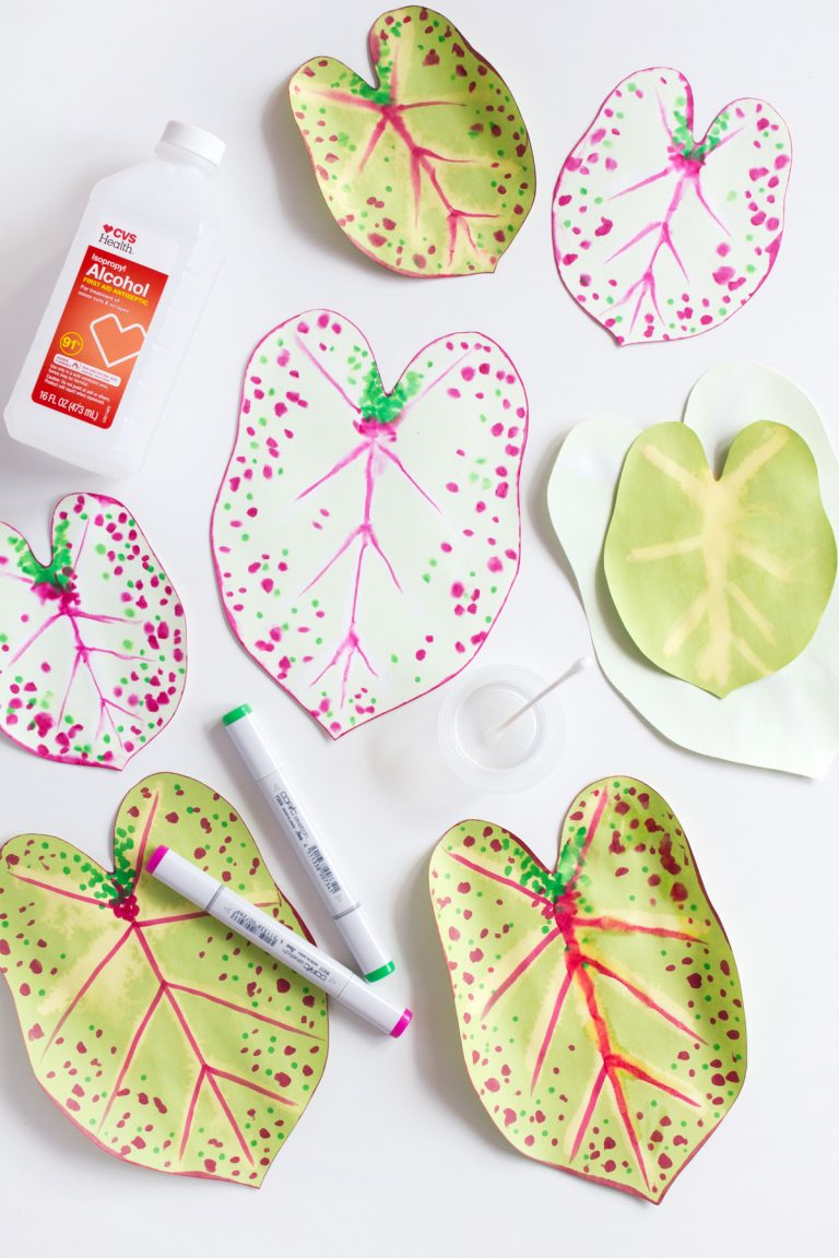 plante en papier diy feuilles colorées - blog déco - clem around the corner
