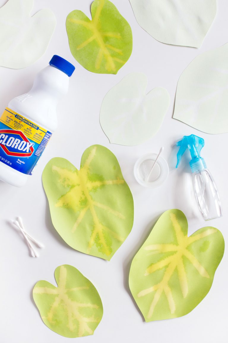 plante en papier diy feuilles javel décoloration - blog déco - clem around the corner