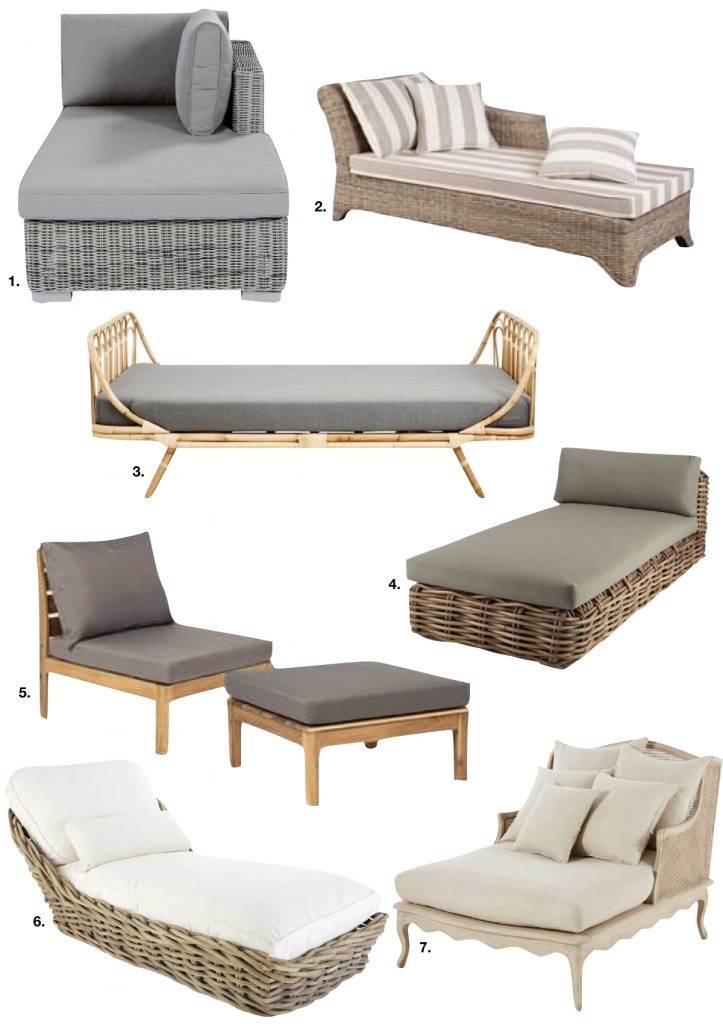 méridienne rotin terrasse jardin bois vacances - blog déco - clem around the corner
