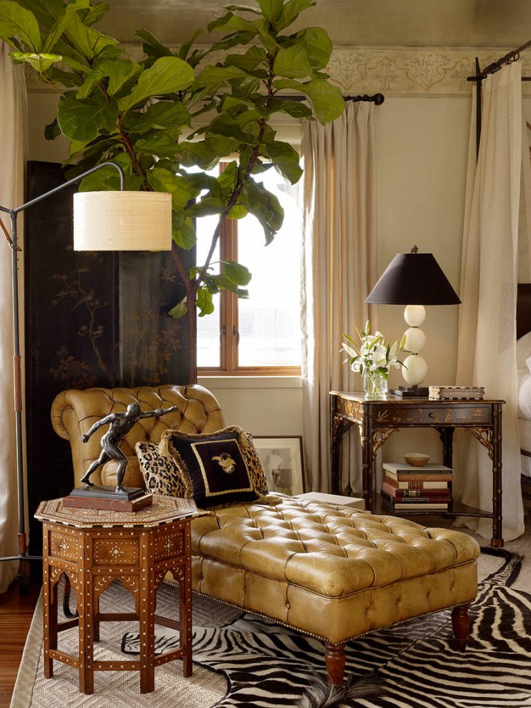 méridienne cuir marron Chesterfield salon table basse bois - blog déco - clem around the corner