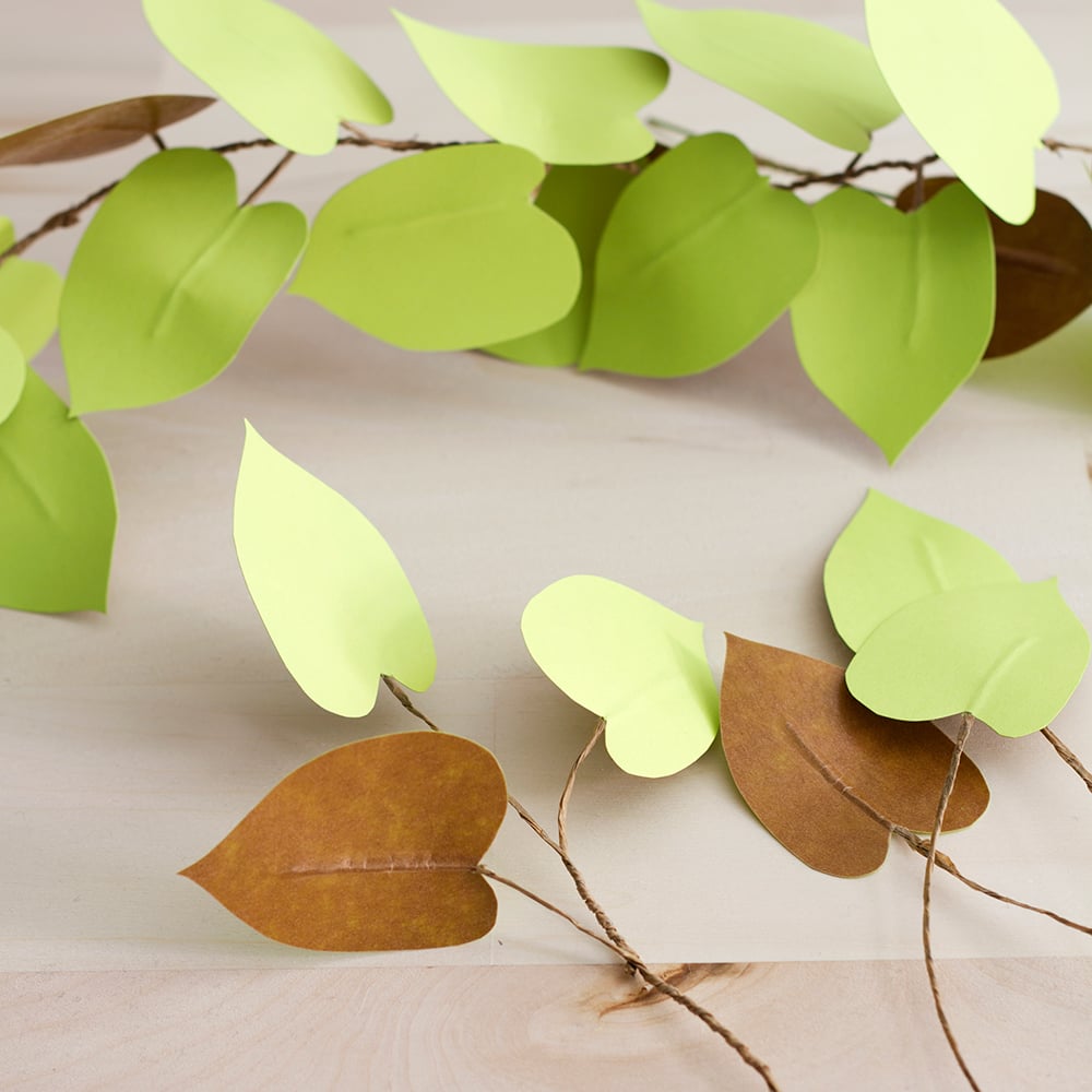 plante en papier accrocher feuilles ensemble vert marron - blog déco - clem around the corner