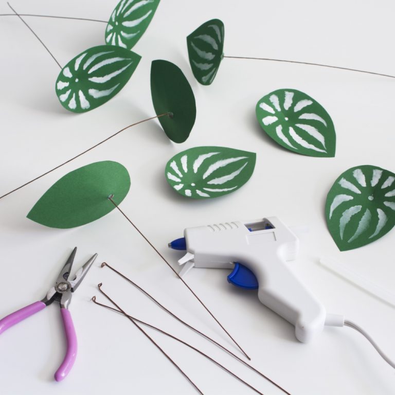 plante en papier diy collage tiges fil de fer - blog déco - clem around the corner