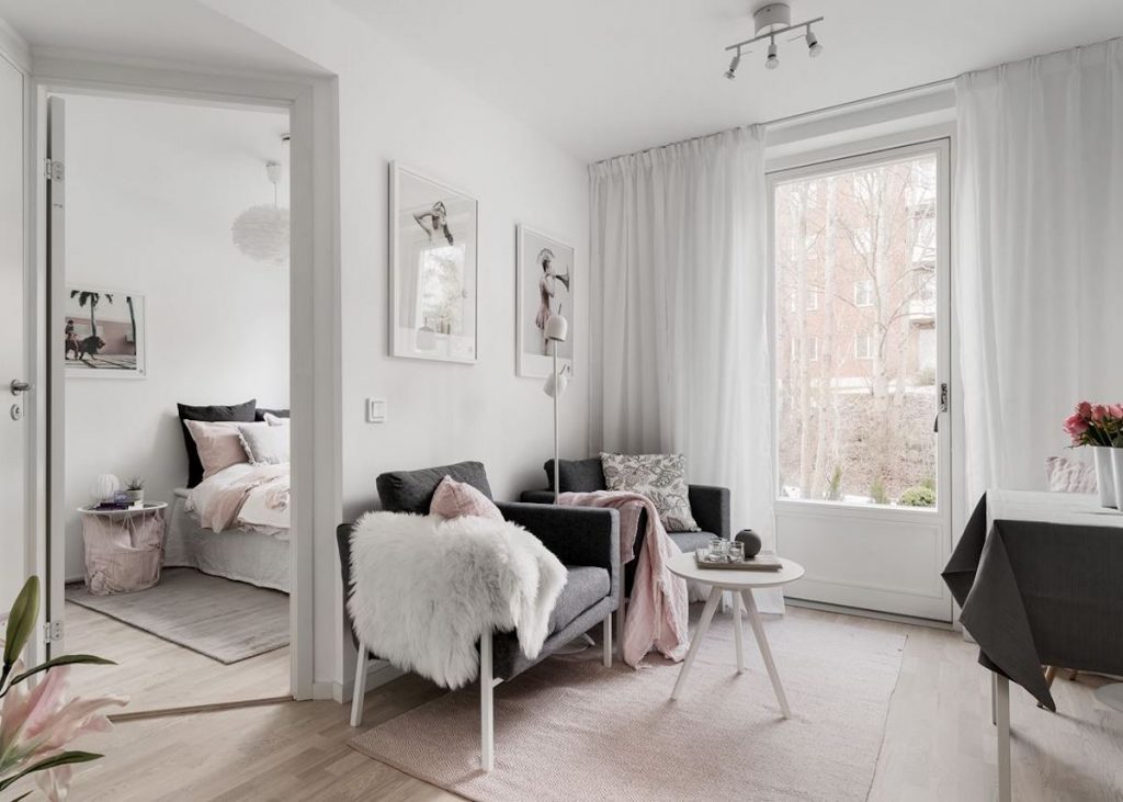 déco gris rose appartement scandinave - blog déco - clem around the corner