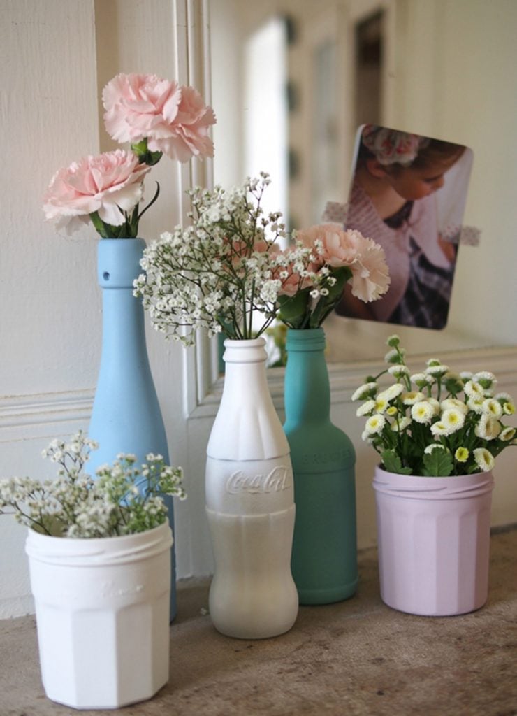idée déco récup vase bleu fleurs - blog déco - clem around the corner