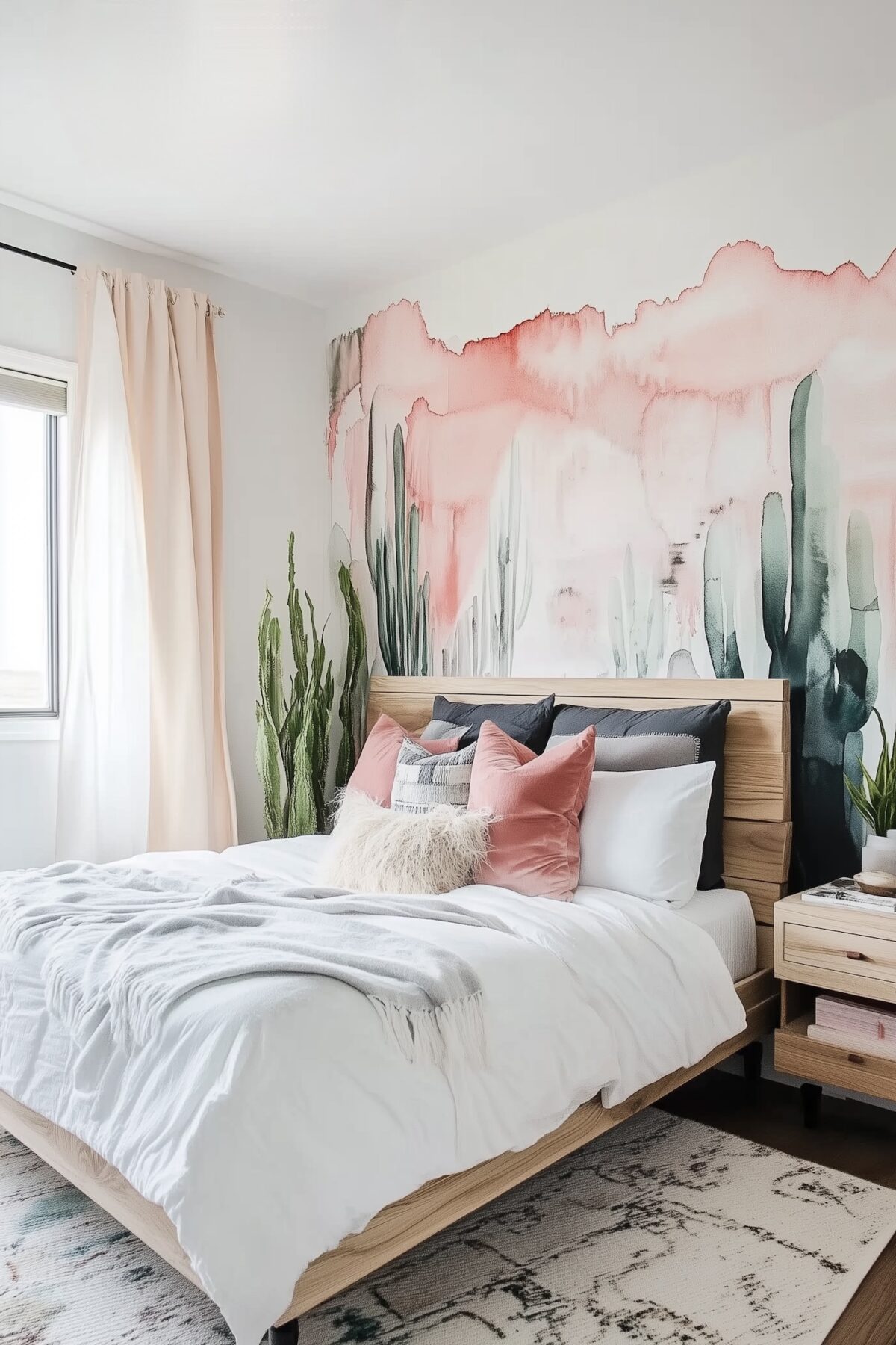 inspiration intérieur bohème cactus couleurs pastels