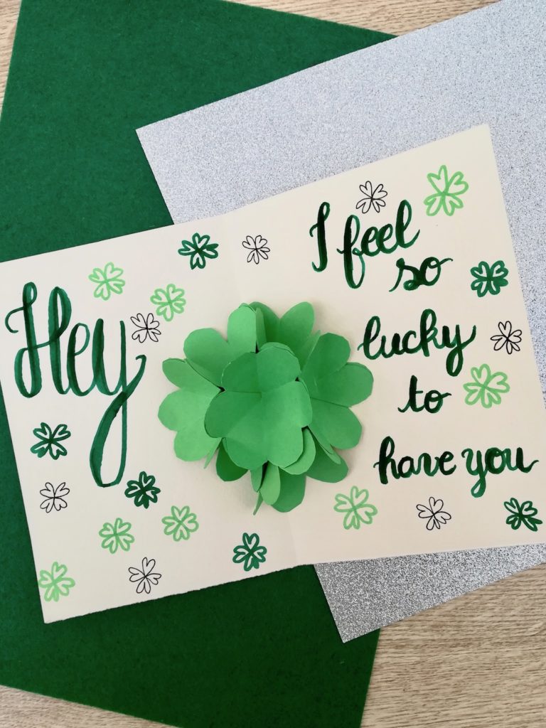 saint Patrick idée carte de voeux original Irlande vert