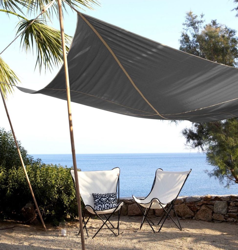 coin détente voile ombre gris palmier déco extérieur clem around the corner