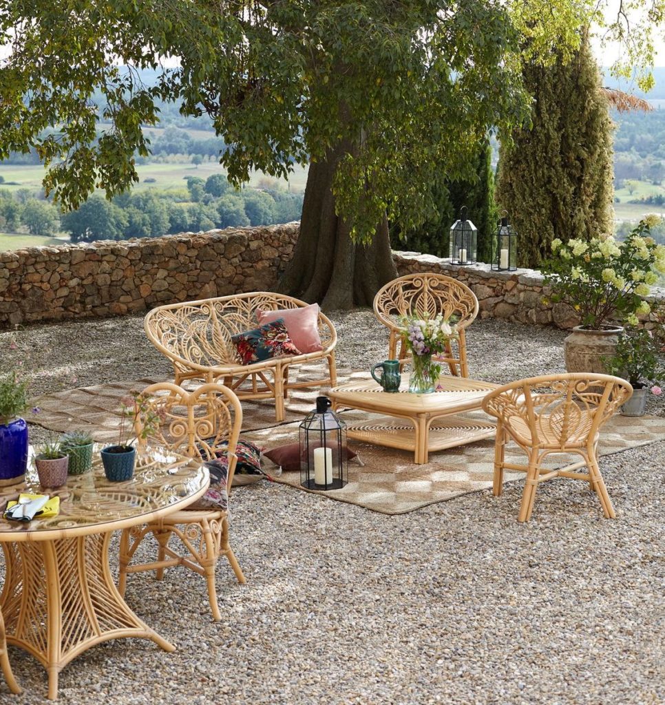 coin détente banquette fauteuil table basse rotin style bohème clem around the corner