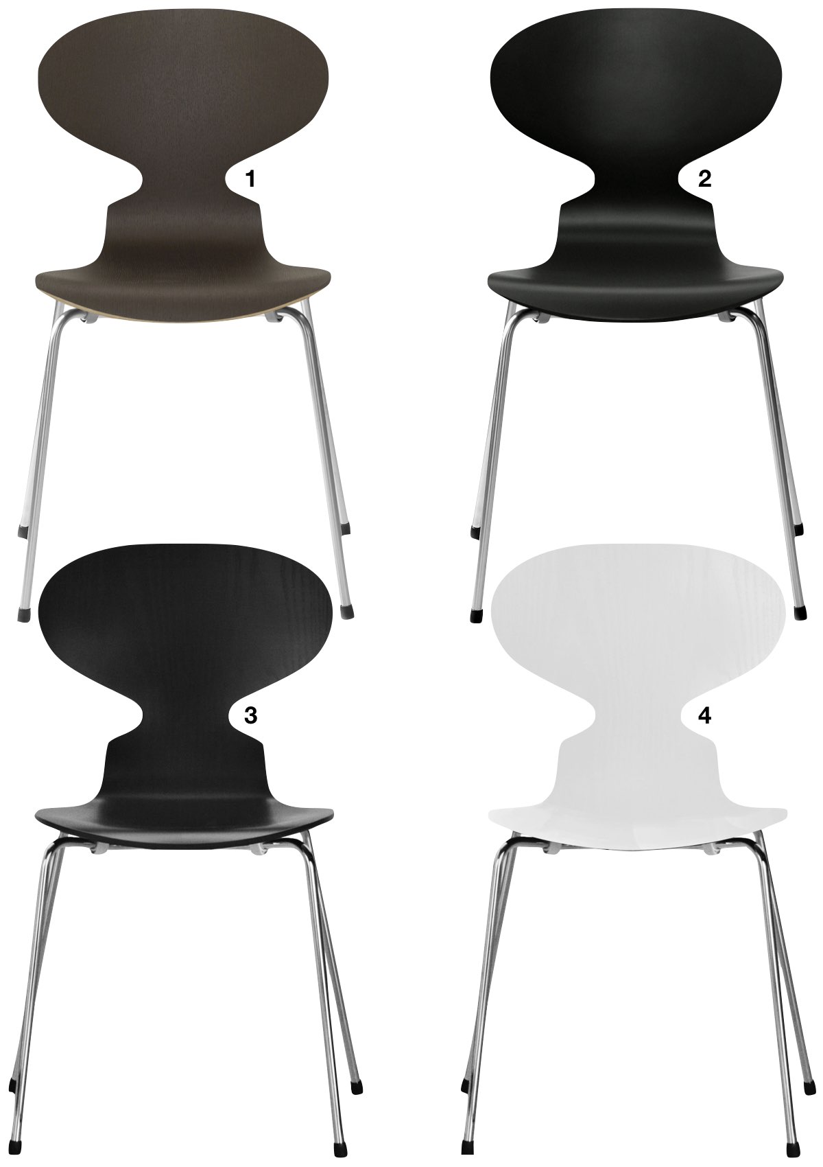 chaise fourmi d'Arne Jacobsen foncé quatre pieds - blog déco - clem around the corner
