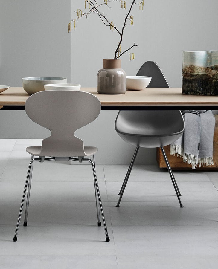 chaise fourmi d'Arne Jacobsen design assortiment assise - blog déco - clem around the corner