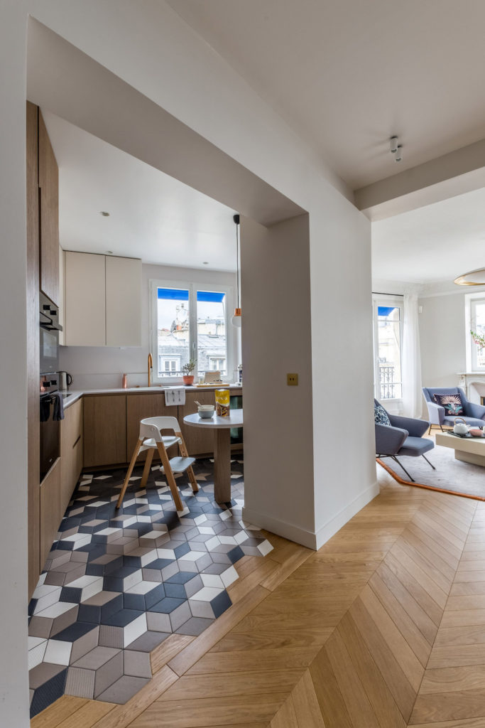 Mélange parquet carrelage : inspiration déco - Clem ATC