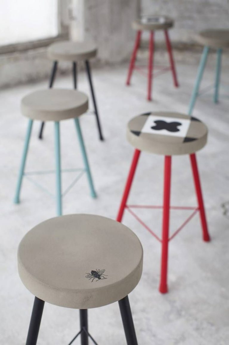 Tabouret Feeling motifs carreaux de ciment  Serax Designer : Marie Michielssen