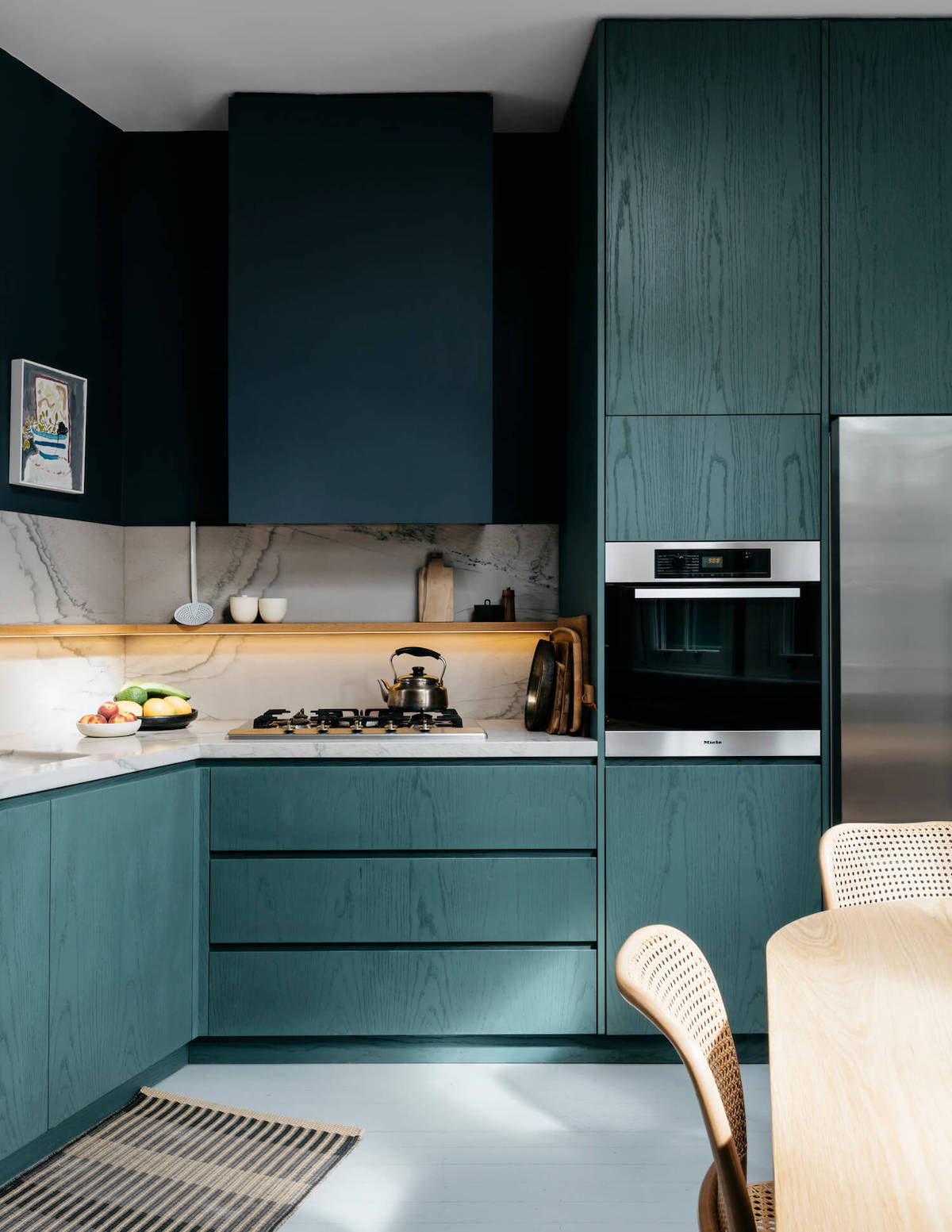 cuisine bleue canard vert inspiration décoration - blog déco - clem around the corner