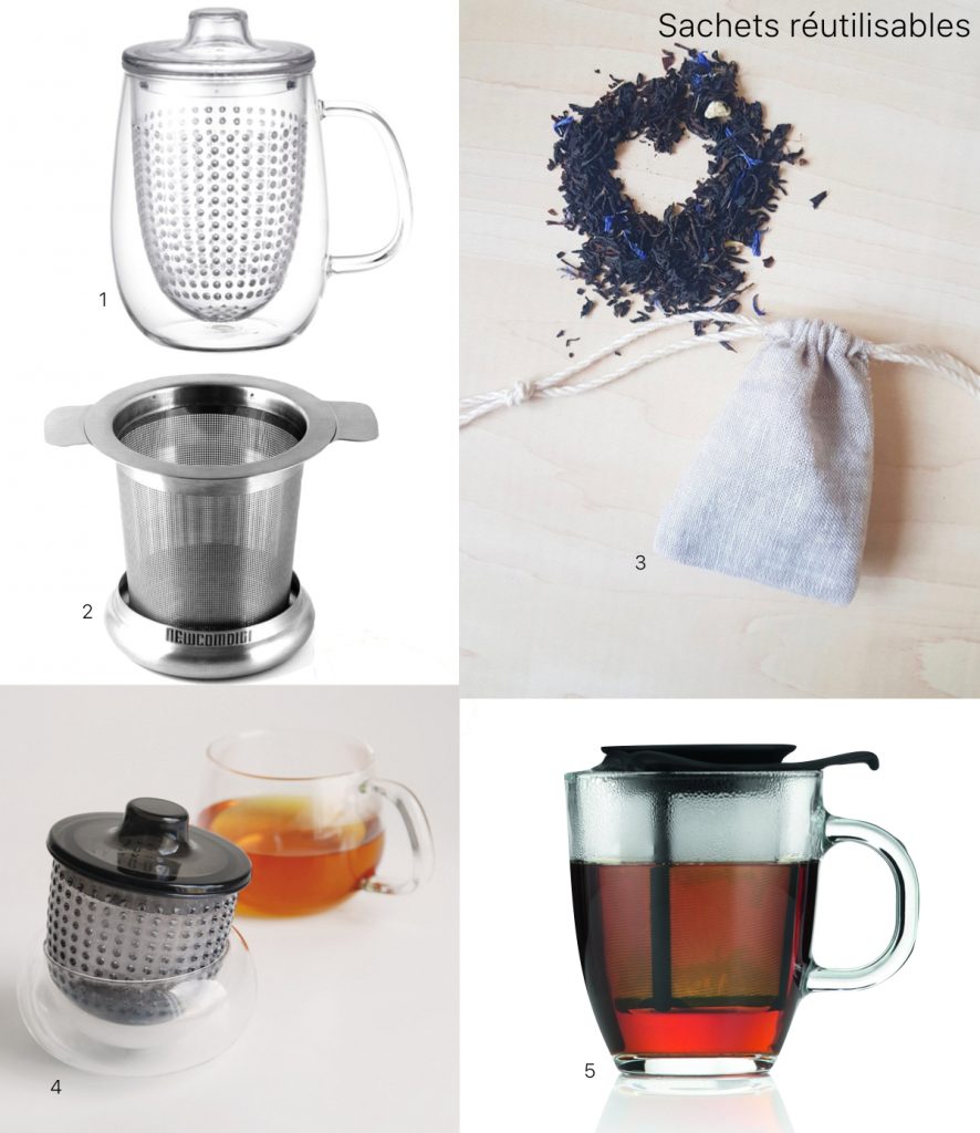 gestes éco responsables dans la cuisine thé réutilisable filtre sachet infuseur - clem around the corner