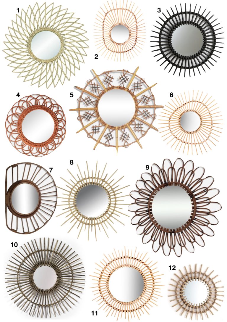 miroir soleil chaty vallauris rotin - blog déco - clem around the corner