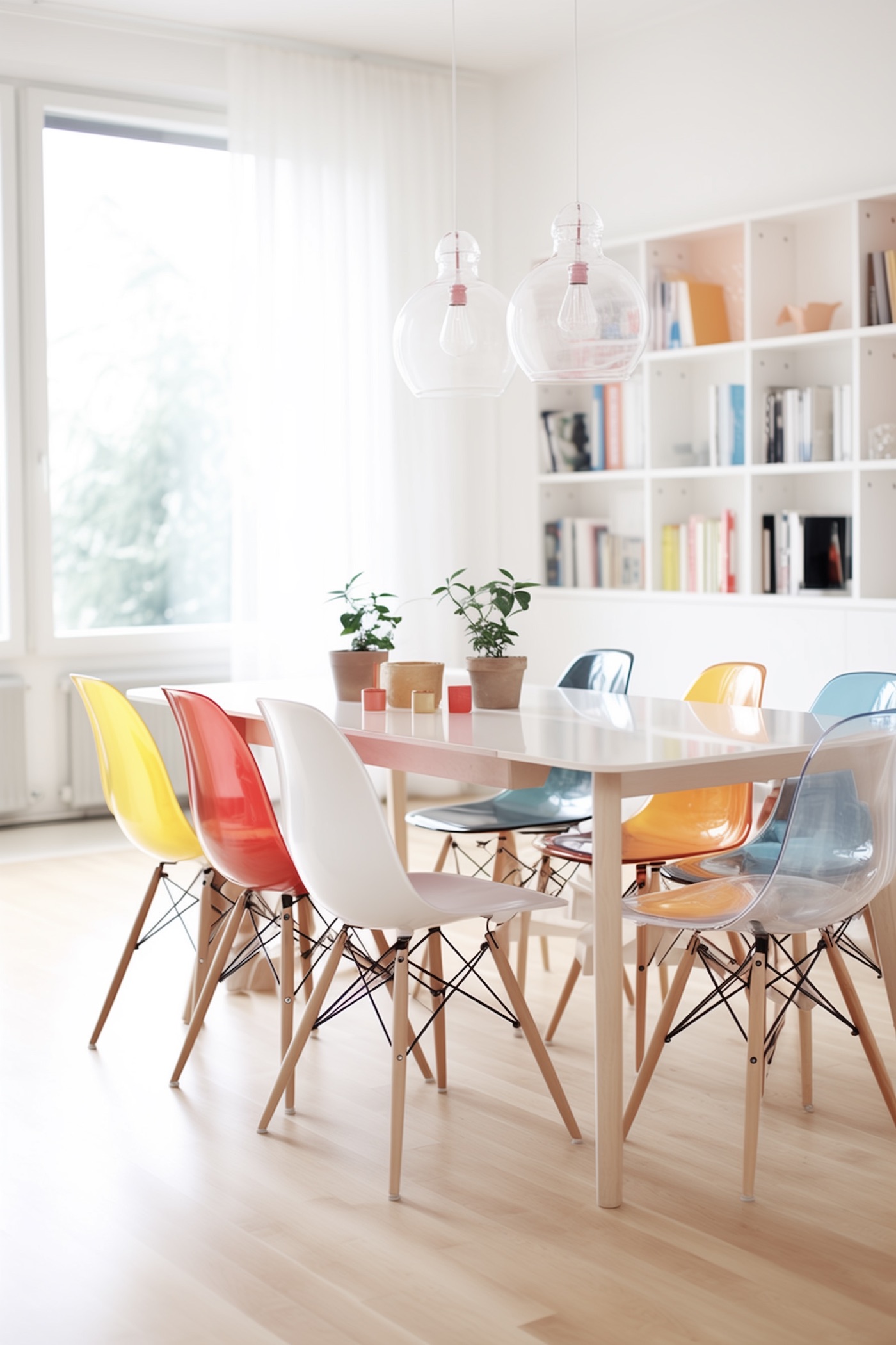 assortir chaises dépareillées salon coloré design