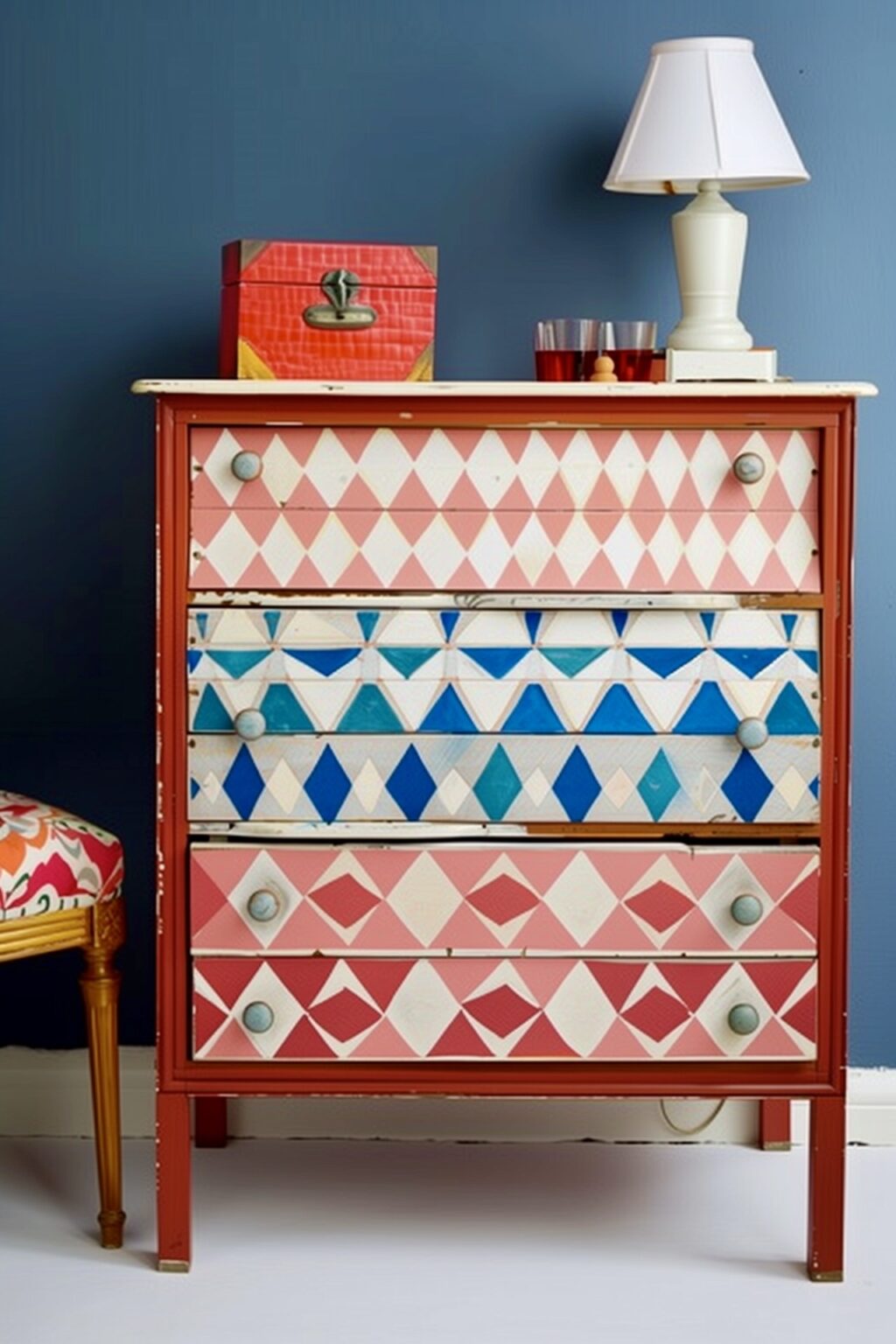 bons plans étudiant diy meuble peint commode multicolore