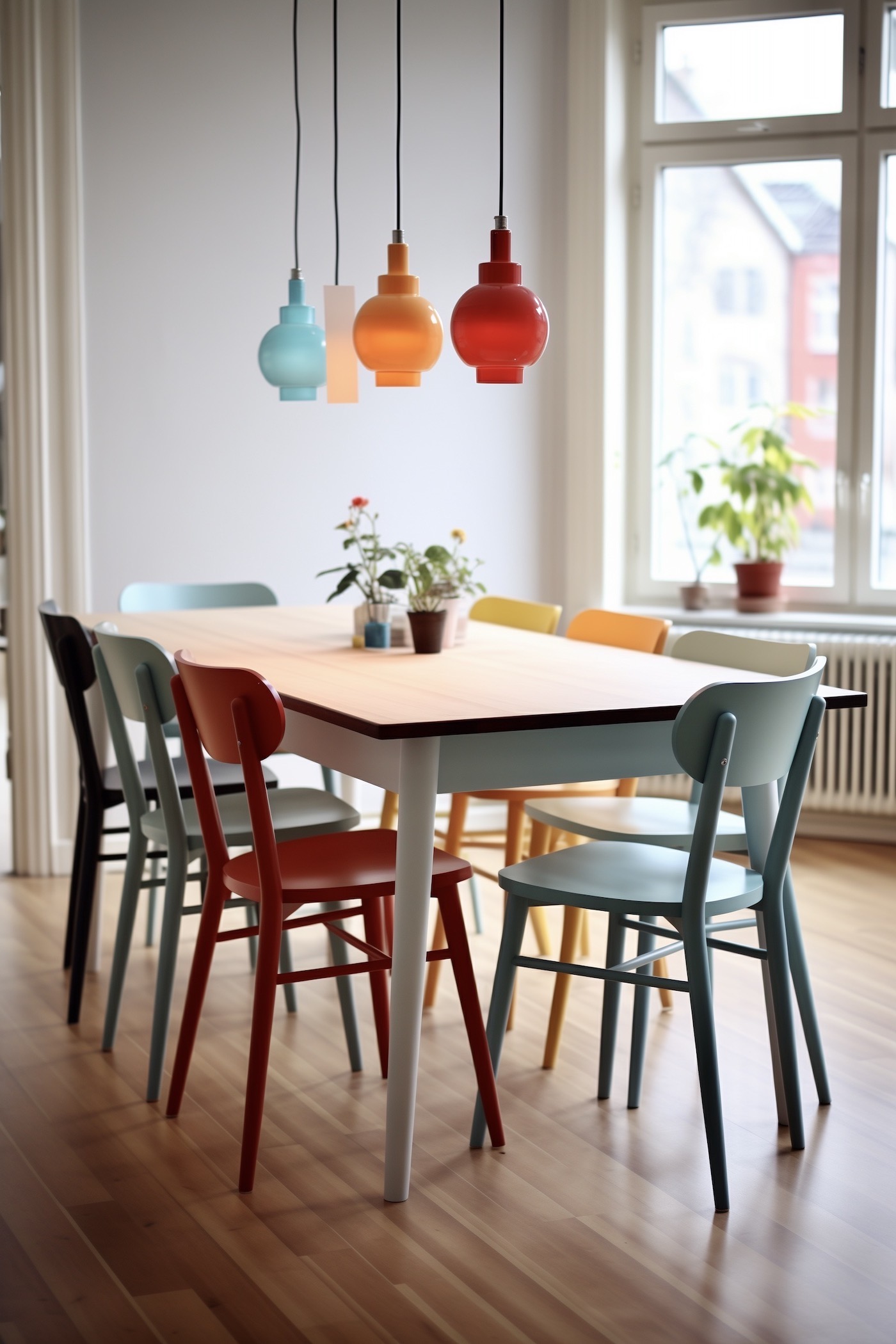 salle à manger rétro colorée décoration danoise