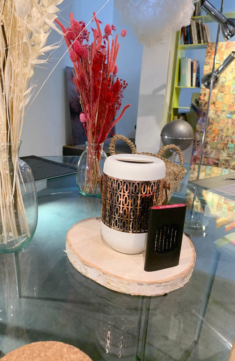 déco intérieure fleurs séchées parfum ambiance blanc cuivré