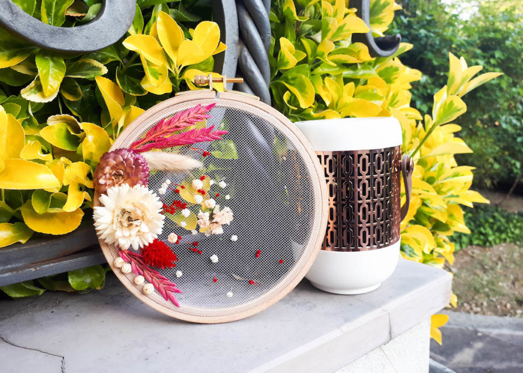 déco champêtre fleurs séchées tambour diy facile