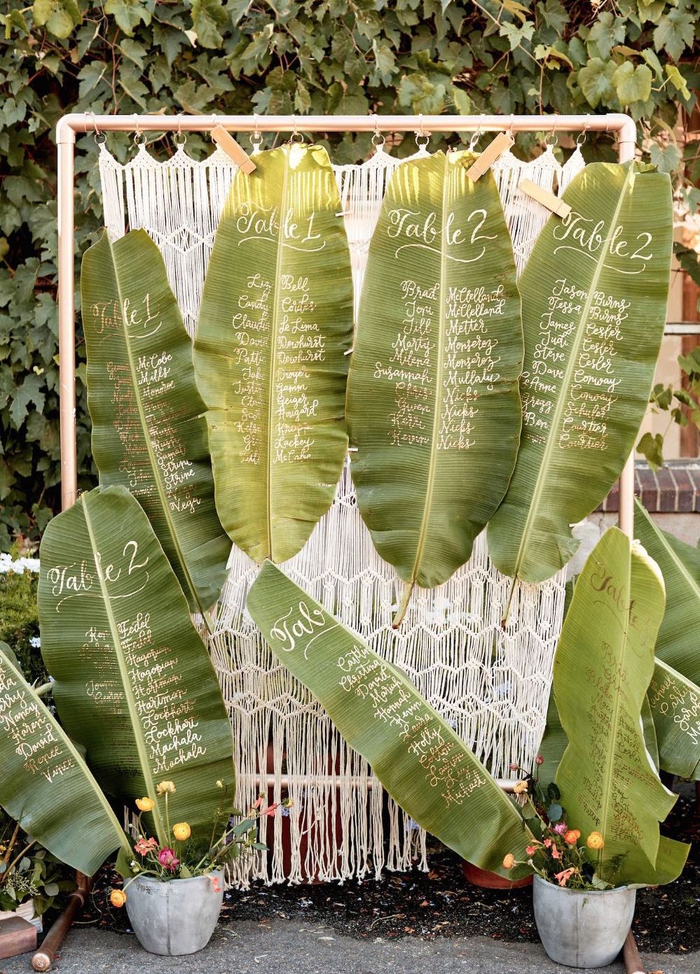 blog déco plan de table feuilles tropicales vertes inspiration mariage