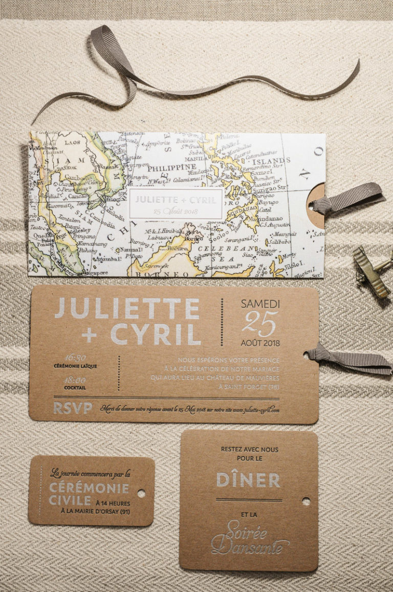 faire part mariage thème voyage tour du monde déco décoration carte - blog déco - clemaroundthecorner