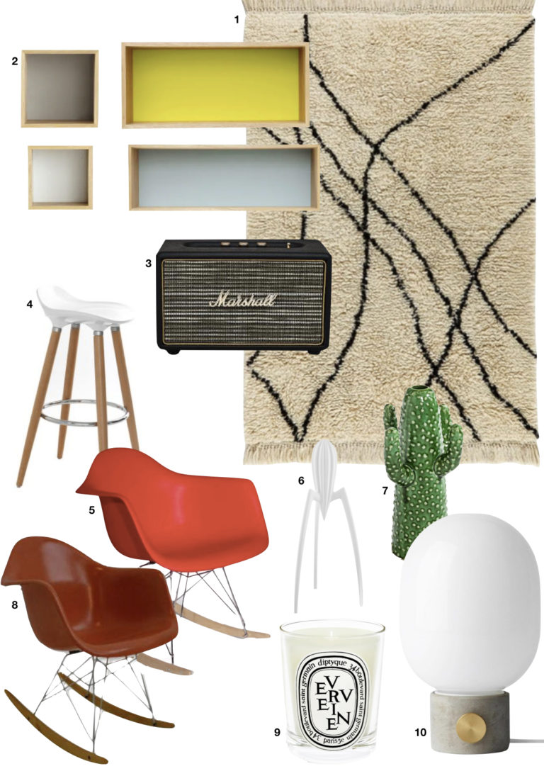 blog déco studio étudiant aménagement astucieux chaise scandinave tapis berbère