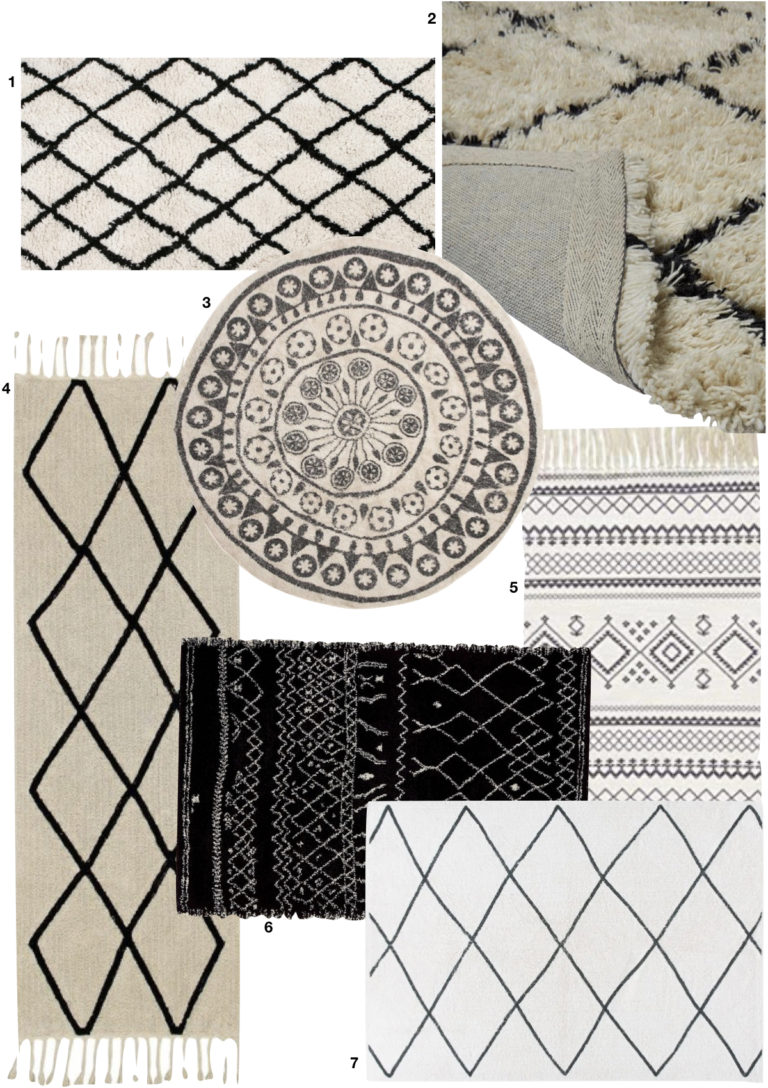 tapisserie noir et blanche bohème salon chambre déco indoor