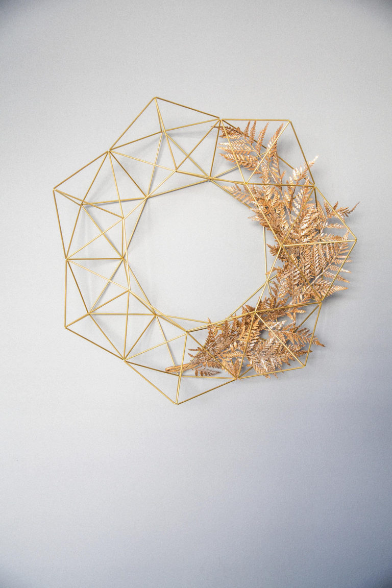 himmeli diy couronne noël porte décoration végétale - blog déco - clem around the corner