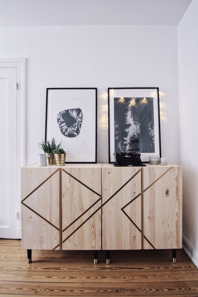 blog déco diy caisson bois washing tape doré déco salon élégant