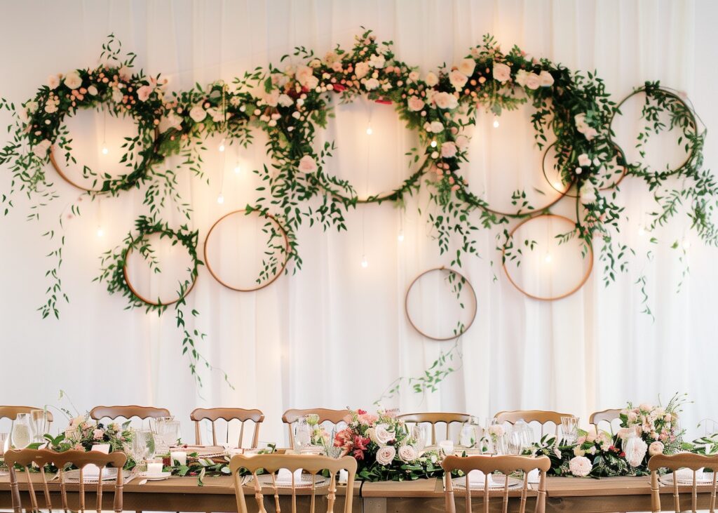 déco murale de mariage fleur ronde - blog décoration