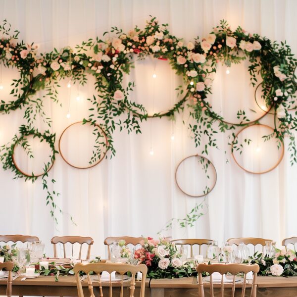 déco murale de mariage fleur ronde - blog décoration