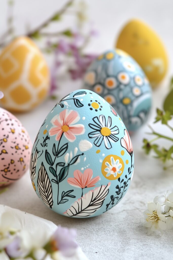 Pâques diy oeuf liberty peint