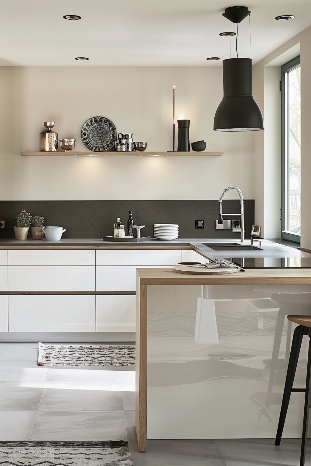 cuisine ouverte sur salon agencement ergonomique en u