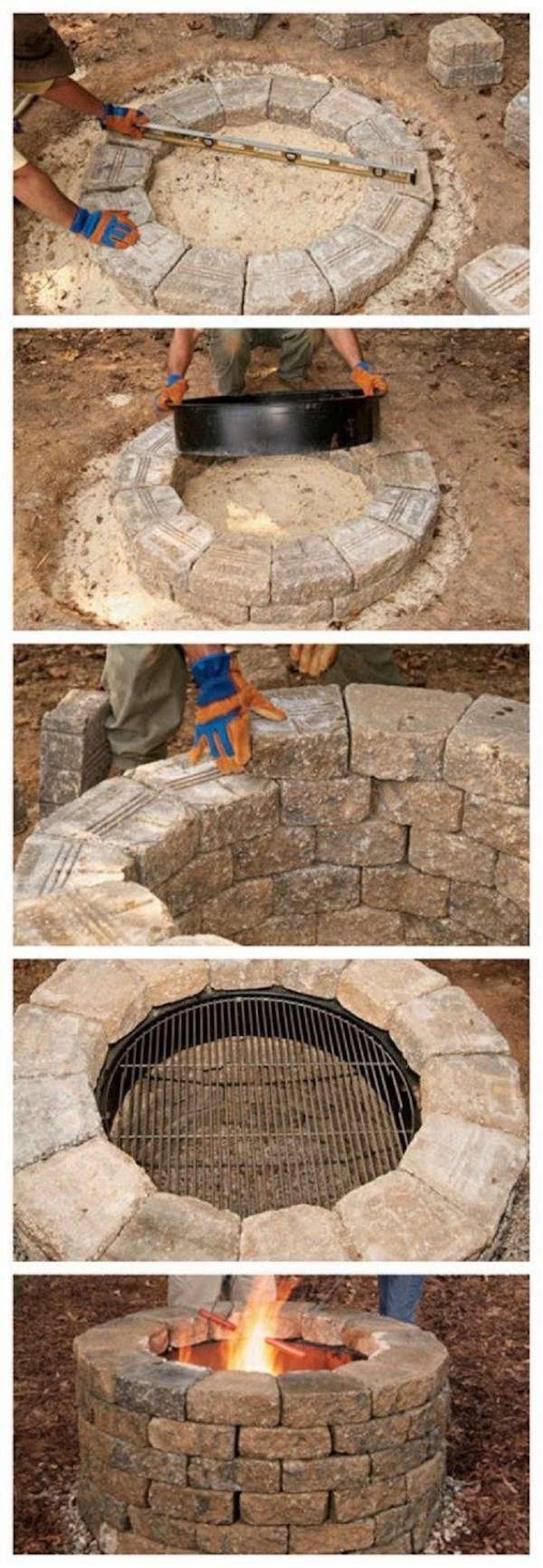 barbecue puit sol pierre cheminée extérieur outdoor déco décoration