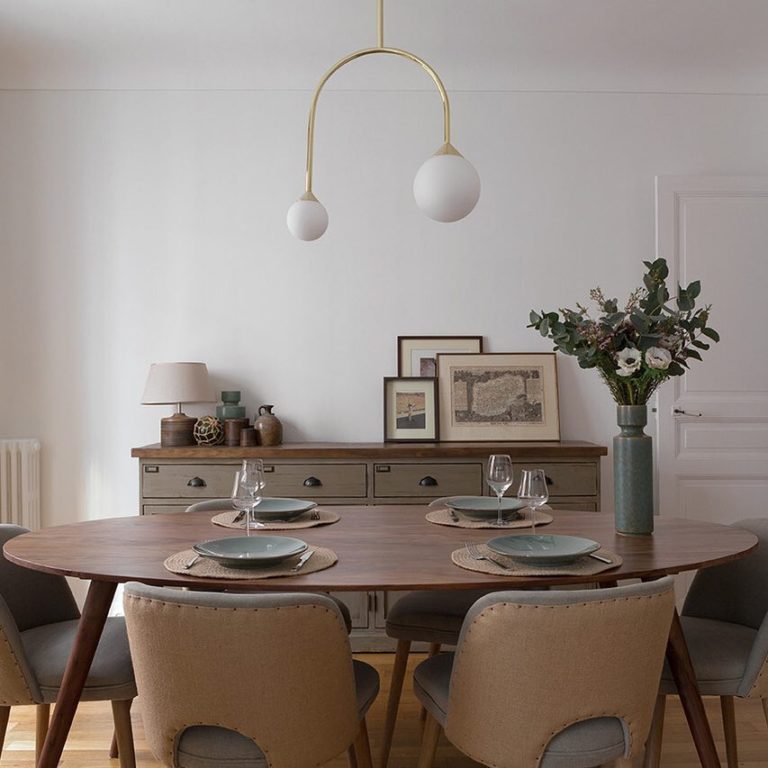 salle à manger rétro vintage récup upcycling meuble métier atelier vert de gris