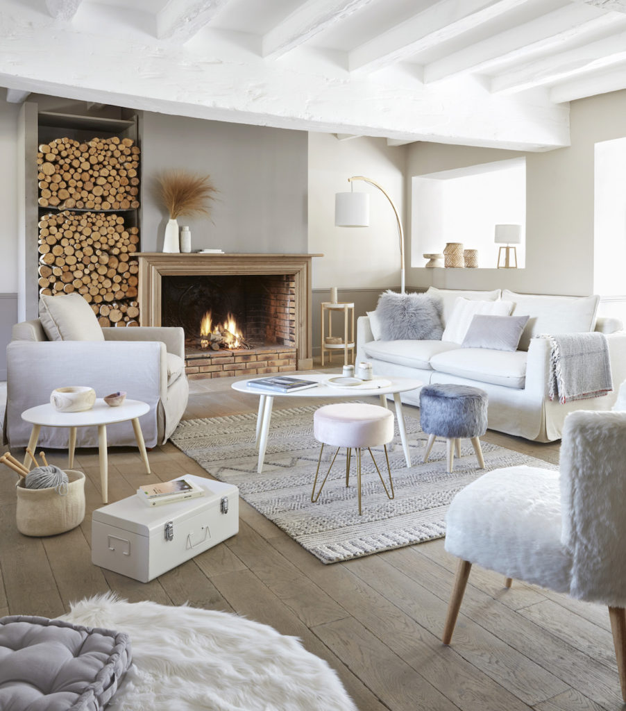 salon bord de mer fauteuil lin chic scandinave cocoon - blog decoration clem