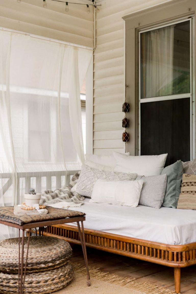 terrasse outdoor banquette coussin de sol rond fibre naturel