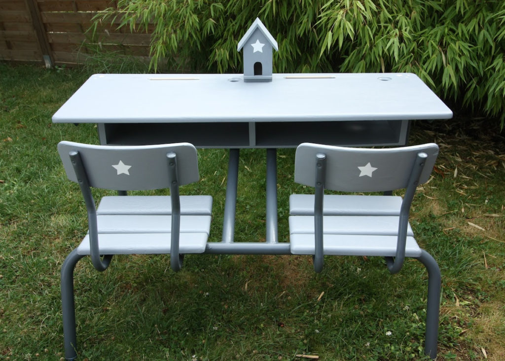 bureau écolier relooké rénover meuble relooking table bois - blog déco - clem around the corner